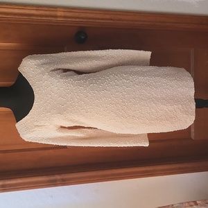 Cream dress with some sequins thru out dress.